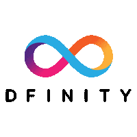 DFINITY logo pink blue crypto Sticker