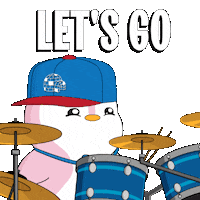 Playing Lets Go Sticker by Pudgy Penguins