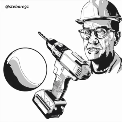 Il muratore, la sfera e il piccione