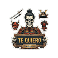 Te Amo Skull Sticker