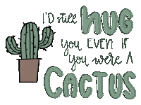 Jenny_GIFs_ hug cactus hug a cactus peeeek Sticker
