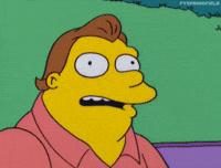 Simpsons gif. Barney Gumble, eyes wonky, lips fluttering and flapping about as if drunk.