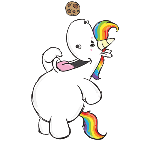 unicorn eat Sticker by Pummel & Friends