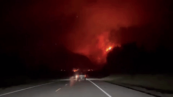'That's Insane': Motorists Get Spectacular Nighttime View of Alberta Wildfire