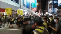 Police in Riot Gear Try to Disperse Large Crowds Gathered in Mong Kok