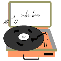 gabrielaorlhiemstore music disco record player vinil Sticker