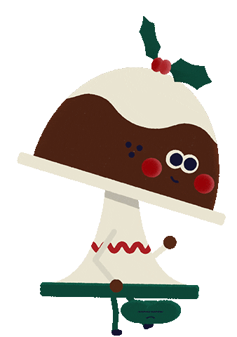 Christmas Pudding Sticker by Mioe Studio