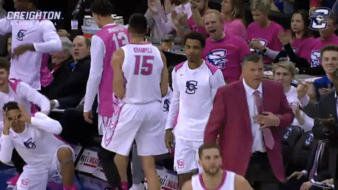 creighton bluejays bench GIF by Creighton University Athletics