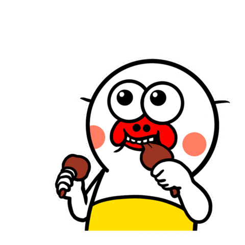 Chicken Eating Sticker by kwaesam