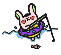 Bunny Fishing Sticker by Playbear520_TW