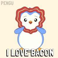 Loving I Love Bacon GIF by Pudgy Penguins