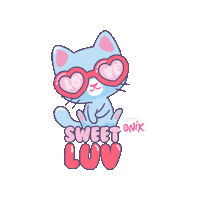 Love You Kitty Sticker by Onix Pink Shop