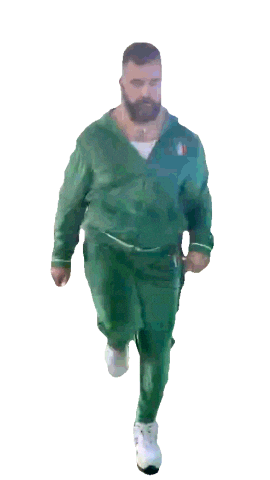 newheightshow giphyupload running man jason kelce new heights Sticker