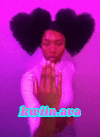 KwiinAva heart afro black girl black girl magic GIF