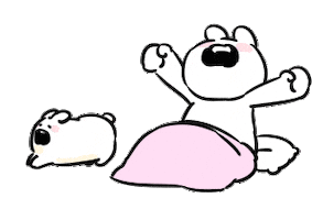 Sleepy Morning Sticker by すこぶる動くウサギ