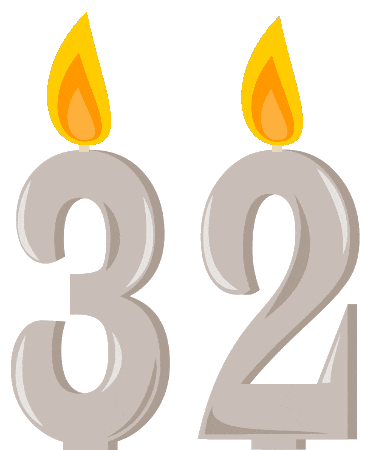 Flickering Thirty-Two Sticker