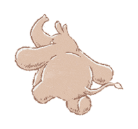 Elephant Tail Sticker by summertideswim