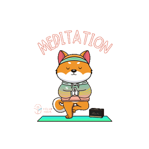 helloyogis yoga meditation shiba 柴犬 Sticker