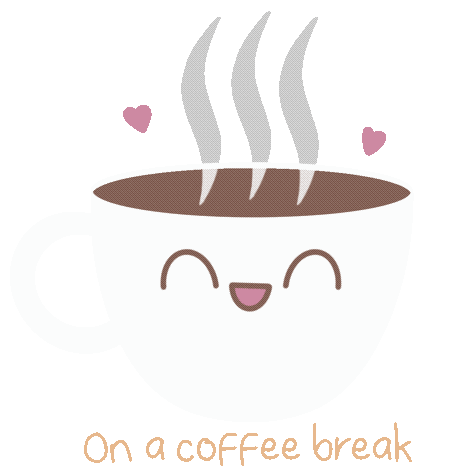 Coffee Break Hearts Sticker