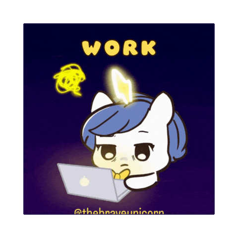 Getting Things Done Work Sticker by Brave Unicorn