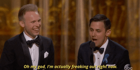 oscars 2017 oh my god im actually freaking out right now GIF by The Academy Awards