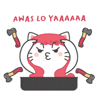 Angry Cat Sticker by KIKI
