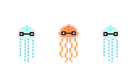 bandits art pixel pixel art jellyfish GIF