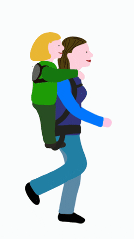 HOMB child carrier mum walks rückentrage mum walking GIF