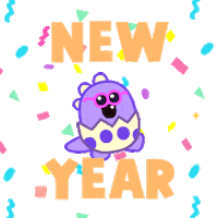 Happy New Year Sticker by DINOSALLY