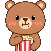 duduufriends cool eating bear popcorn Sticker
