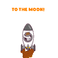 To The Moon Cat Sticker by CATECOIN