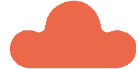 MeuNominho colorido laranja nuvem etiqueta Sticker