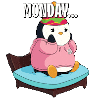 Sad Monday Morning Sticker by Pudgy Penguins