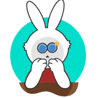 bunny think Sticker