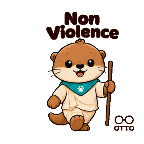 Mahatma Gandhi Peace Sticker by Otto the Otter by GleeSpace