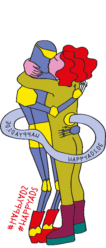 druckundwertecreatives giphyupload love couple robot Sticker