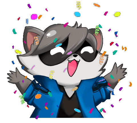 Raccoon Celebrate Sticker