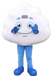 StraQ-marketing cloud blij dansen cloudy Sticker