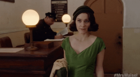rachel brosnahan yes GIF by The Marvelous Mrs. Maisel