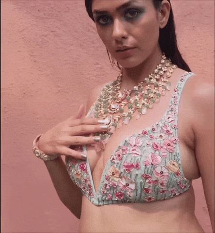 AQUABEAR009 giphyupload cleavage mrunal thakur GIF