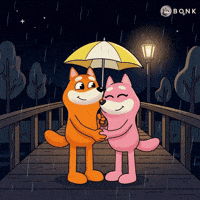 Raining Yellow Umbrella GIF by BONK