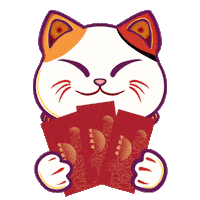 Chinese Cat Sticker by Far East Flora