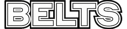 Text gif. In a large, blocky font that alternates between a black filling with a white outline and a white filling with a black outline, text reads in all caps, "Belts."