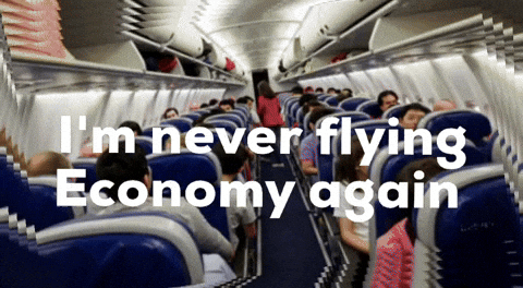 iflyflat business class economy class iflyflat never fly economy again GIF