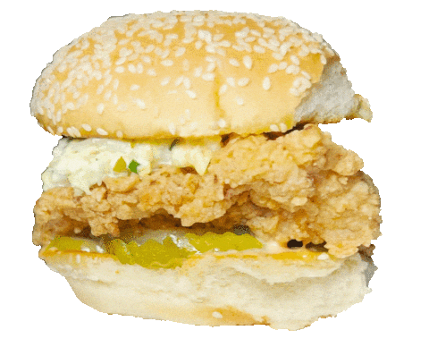 Fried Chicken Burger Sticker by Wish You Were Here Group