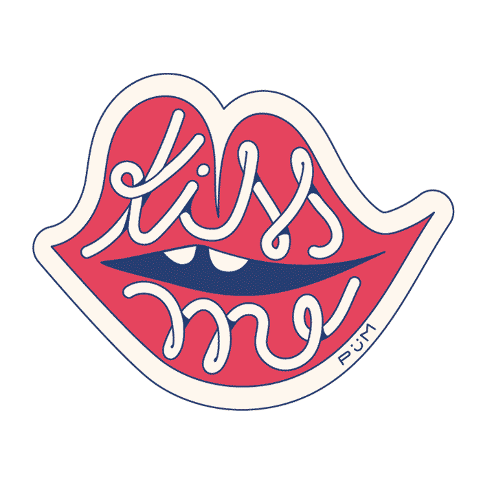 estudio_pum giphyupload sticker lettering kiss me Sticker