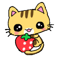Cat Strawberry Sticker