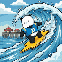 Los Angeles Chargers Panda GIF by Kanpai Pandas