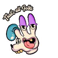 Ending Thats All Folks Sticker by Ovcharka