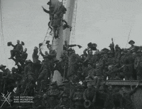 NationalWWIMuseum black and white goodbye waving ship GIF